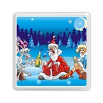 drunk Santa ugly xmas Memory Card Reader (Square)