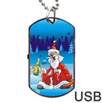 drunk Santa ugly xmas Dog Tag USB Flash (One Side)