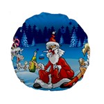 drunk Santa ugly xmas Standard 15  Premium Round Cushion 