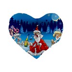 drunk Santa ugly xmas Standard 16  Premium Heart Shape Cushion 