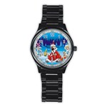 drunk Santa ugly xmas Stainless Steel Round Watch