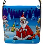 drunk Santa ugly xmas Flap Closure Messenger Bag (S)