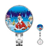 drunk Santa ugly xmas Stainless Steel Nurses Watch