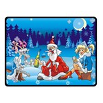 drunk Santa ugly xmas Double Sided Fleece Blanket (Small)