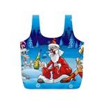 drunk Santa ugly xmas Full Print Recycle Bag (S)