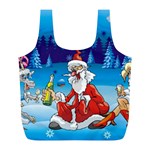 drunk Santa ugly xmas Full Print Recycle Bag (L)