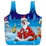 drunk Santa ugly xmas Full Print Recycle Bag (XL)