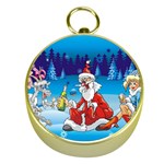 drunk Santa ugly xmas Gold Compass