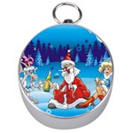 drunk Santa ugly xmas Silver Compass