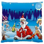 drunk Santa ugly xmas Large Flano Cushion Case (One Side)