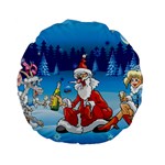 drunk Santa ugly xmas Standard 15  Premium Flano Round Cushion 