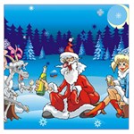 drunk Santa ugly xmas Large Satin Scarf (Square)