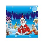 drunk Santa ugly xmas Small Satin Scarf (Square)