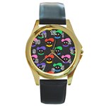 Christmas Zwarte Piet Round Gold Metal Watch