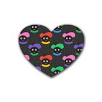 Christmas Zwarte Piet Rubber Heart Coaster (4 pack)