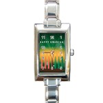 african women happy kwanzaa Rectangle Italian Charm Watch