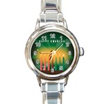 african women happy kwanzaa Round Italian Charm Watch