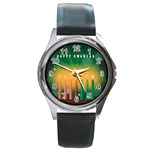 african women happy kwanzaa Round Metal Watch