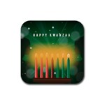 african women happy kwanzaa Rubber Square Coaster (4 pack)