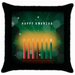 african women happy kwanzaa Throw Pillow Case (Black)