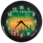 african women happy kwanzaa Wall Clock (Black)