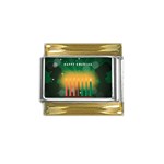 african women happy kwanzaa Gold Trim Italian Charm (9mm)