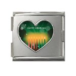 african women happy kwanzaa Mega Link Heart Italian Charm (18mm)