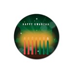 african women happy kwanzaa Rubber Round Coaster (4 pack)