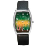 african women happy kwanzaa Barrel Style Metal Watch