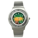 african women happy kwanzaa Stainless Steel Watch