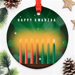 african women happy kwanzaa Round Ornament (Two Sides)