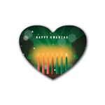 african women happy kwanzaa Rubber Coaster (Heart)