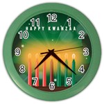 african women happy kwanzaa Color Wall Clock