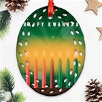 african women happy kwanzaa Oval Filigree Ornament (Two Sides)