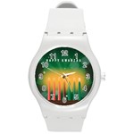 african women happy kwanzaa Round Plastic Sport Watch (M)