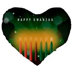 african women happy kwanzaa Large 19  Premium Heart Shape Cushion