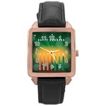 african women happy kwanzaa Rose Gold Leather Watch 