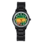 african women happy kwanzaa Stainless Steel Round Watch