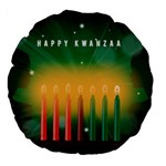 african women happy kwanzaa Large 18  Premium Flano Round Cushion 