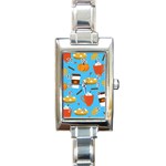 Pumpkin Spice Love Rectangle Italian Charm Watch