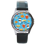 Pumpkin Spice Love Round Metal Watch