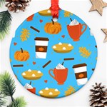 Pumpkin Spice Love Round Ornament (Two Sides)