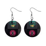 Halloween Zombie Hunter 1  Button Earrings