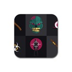 Halloween Zombie Hunter Rubber Coaster (Square)