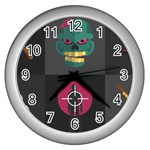 Halloween Zombie Hunter Wall Clock (Silver)