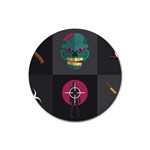 Halloween Zombie Hunter Rubber Round Coaster (4 pack)