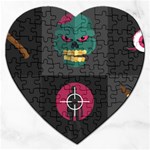 Halloween Zombie Hunter Jigsaw Puzzle (Heart)