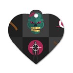 Halloween Zombie Hunter Dog Tag Heart (One Side)