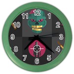 Halloween Zombie Hunter Color Wall Clock