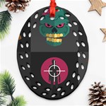 Halloween Zombie Hunter Ornament (Oval Filigree)